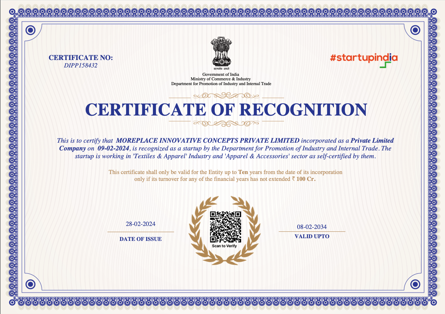 Startup India Certification